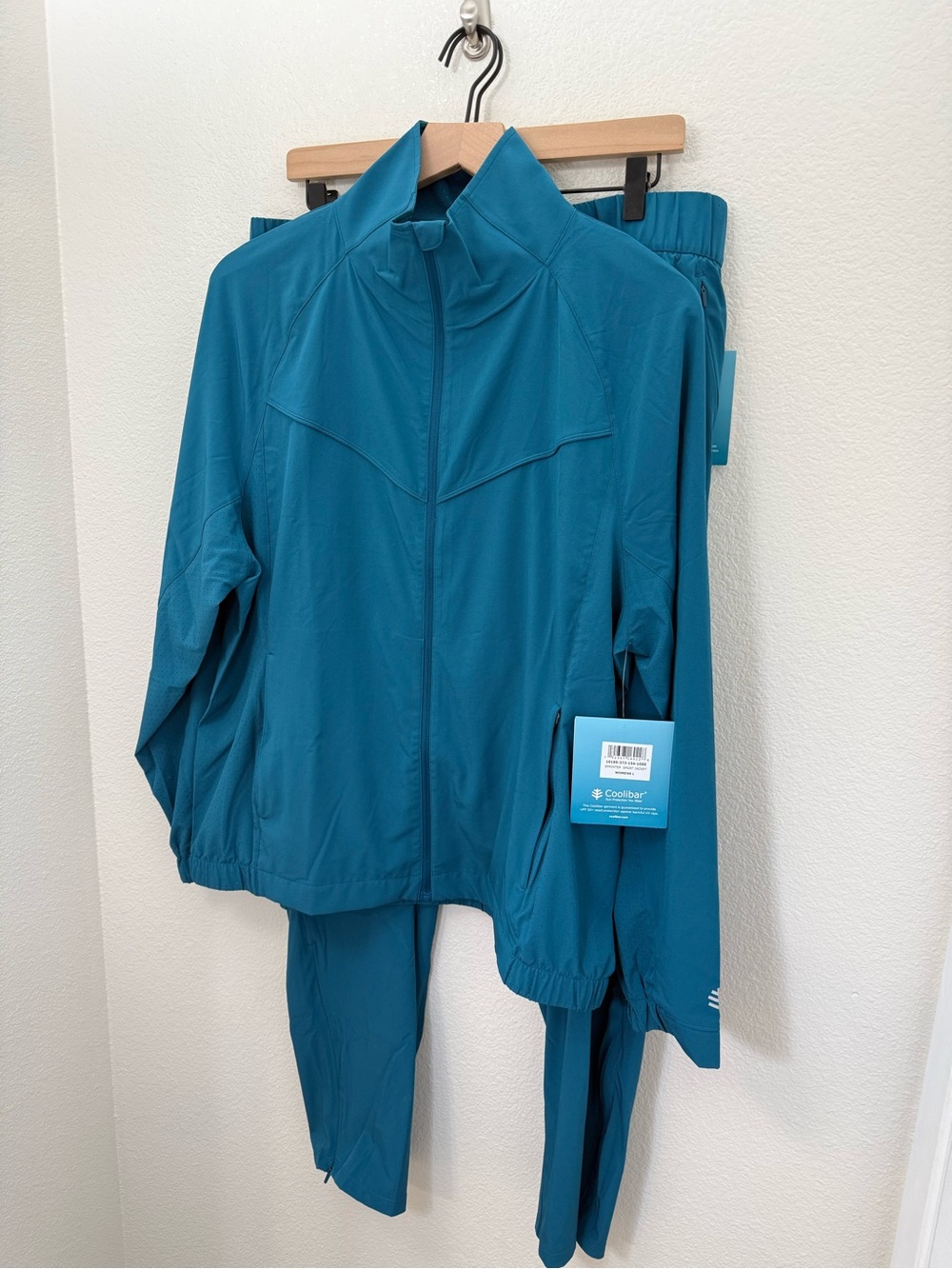 NWT Coolibar Sprinter Sport Set UPF 50+ Blue Women's Large